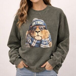 Detroit Lions Comfort Colors Crew Neck Sweatshirt
